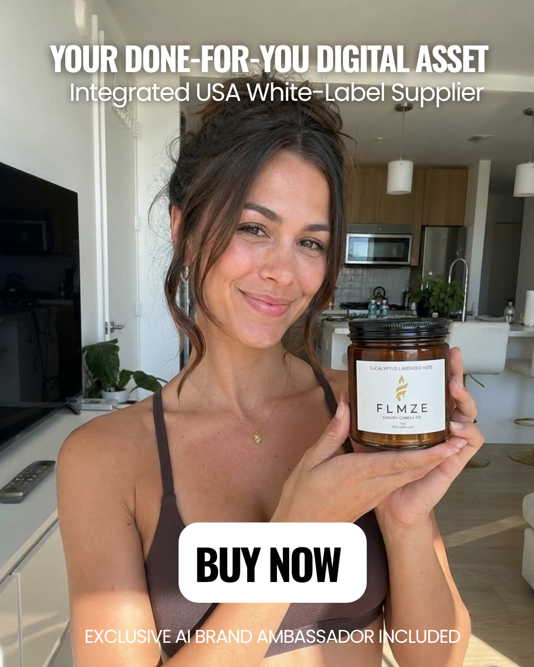 TURNKEY SHOPIFY US CANDLE BRAND: FLMZE.COM (Rare 5-Letter Domain). 17 Products. AI Influencer "Alice Mirrera". US White Label. 2-5 Day Ship. FULL Automated.