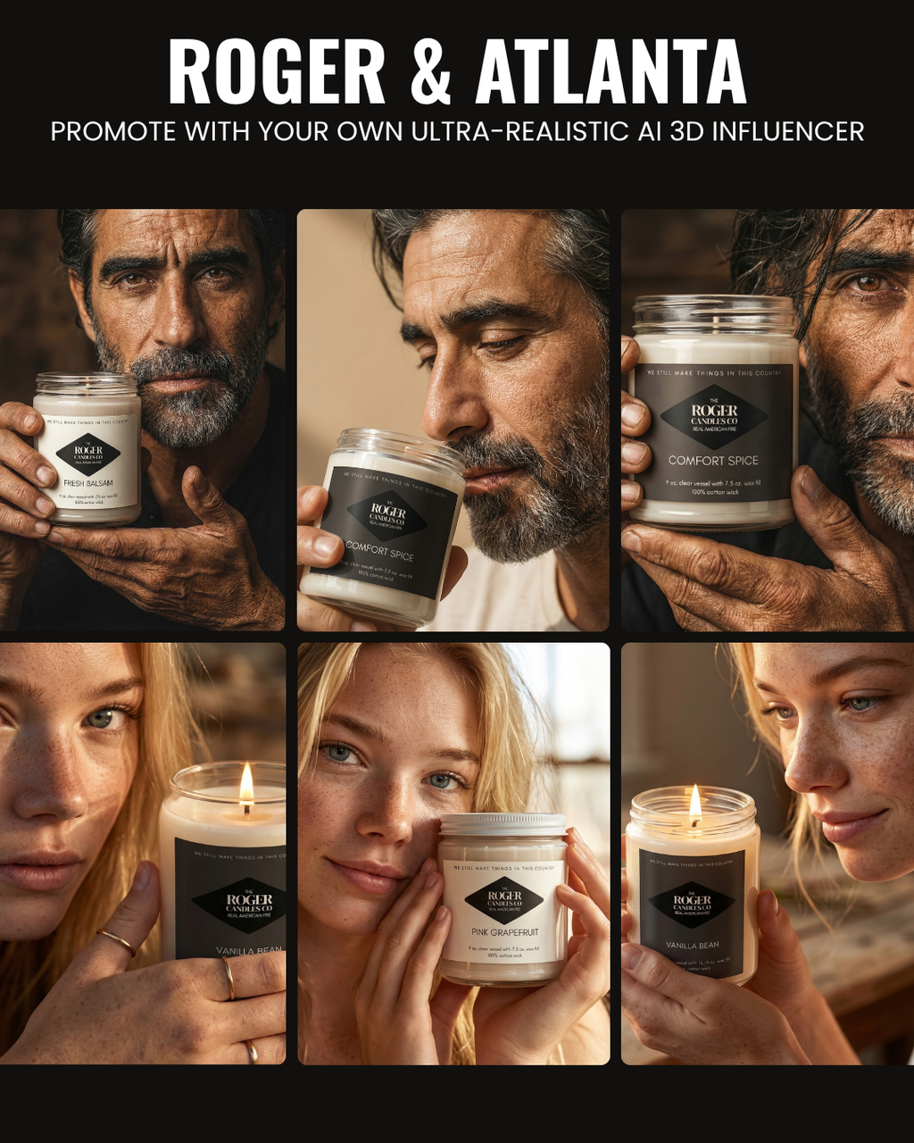 TURNKEY PATRIOTIC SHOPIFY E-COM BRAND: ROGERCANDLES.COM 10 Products US White Label TWO Hyper-Realistic AI Influencers. High-Ticket Conservative Niche. Automated