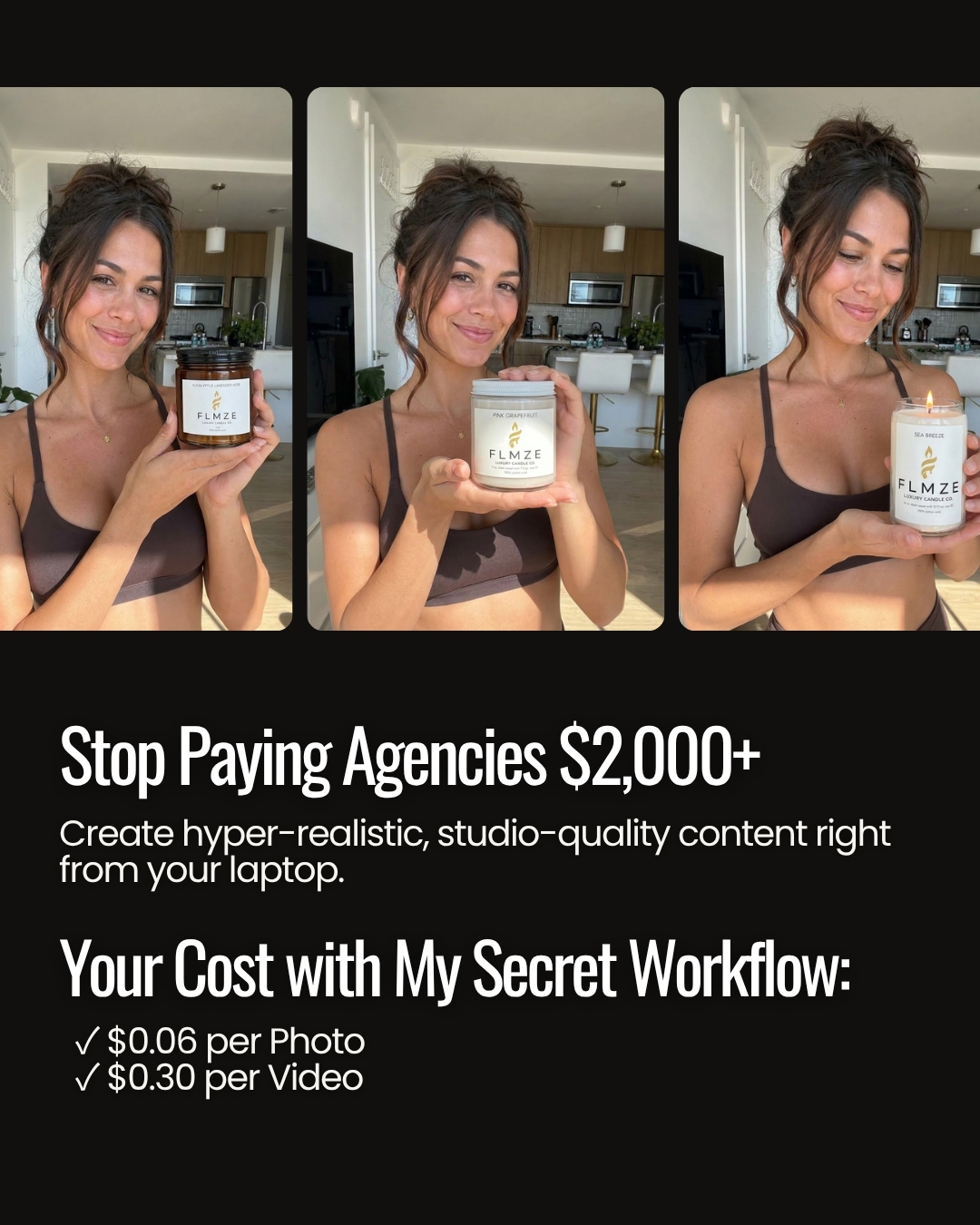 TURNKEY SHOPIFY US CANDLE BRAND: FLMZE.COM (Rare 5-Letter Domain). 17 Products. AI Influencer "Alice Mirrera". US White Label. 2-5 Day Ship. FULL Automated.