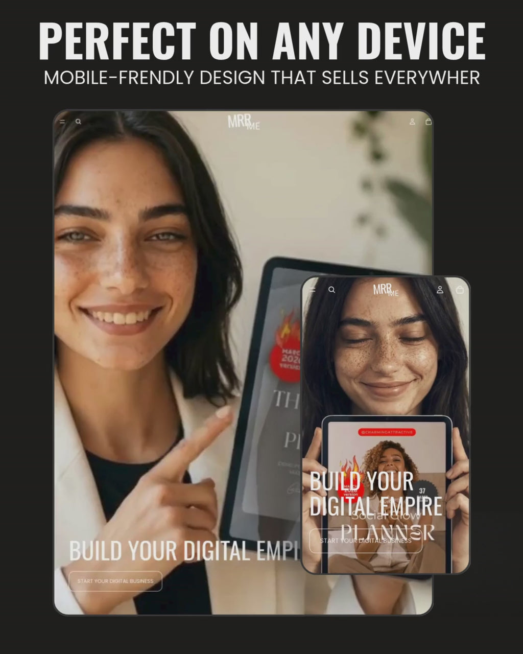 TURNKEY SHOPIFY DIGITAL EMPIRE: MRRME.COM (Rare 5-Letter). 21 MRR/PLR Products. AI Influencer "Tiana Paola". 100% Profit Margins. Instant Start.