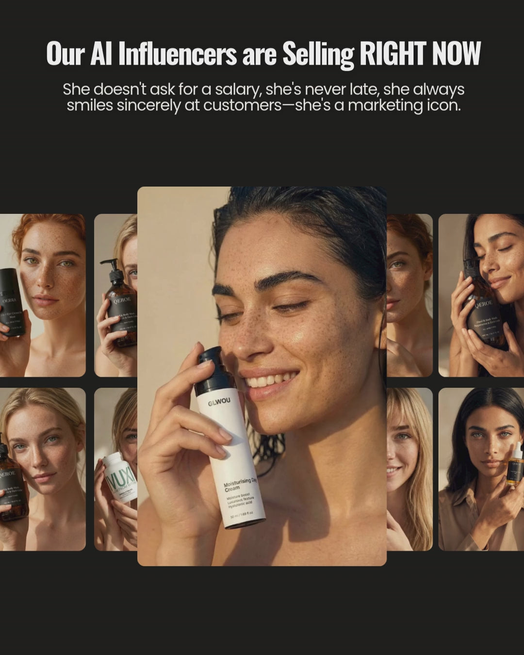 PREMIUM SHOPIFY BRAND: GLWOU.COM (Rare 5-Letter Domain). 59 Products. Integrated US/EU Supplier. Full 3d AI Influencer "Lumia Costa". FDA Compliant. Automated.