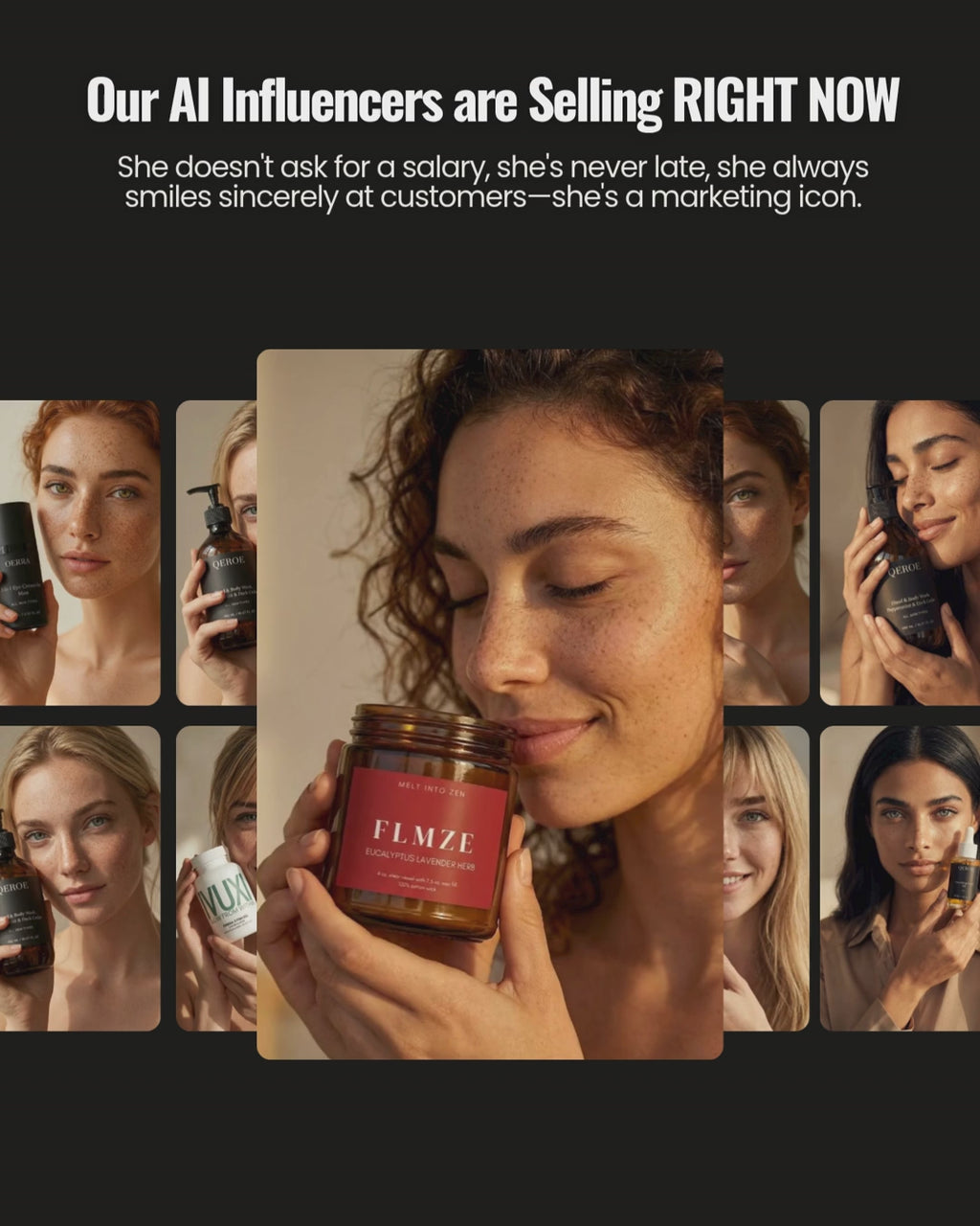 TURNKEY SHOPIFY US CANDLE BRAND: FLMZE.COM (Rare 5-Letter Domain). 17 Products. AI Influencer "Alice Mirrera". US White Label. 2-5 Day Ship. FULL Automated.